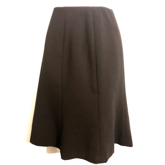 Dana Buchman Black Mid Length Wool Skirt - Picture 2 of 6